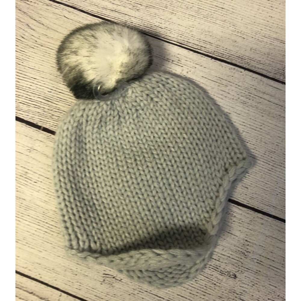 Cat & Jack Grey Knit Hat With Pompom